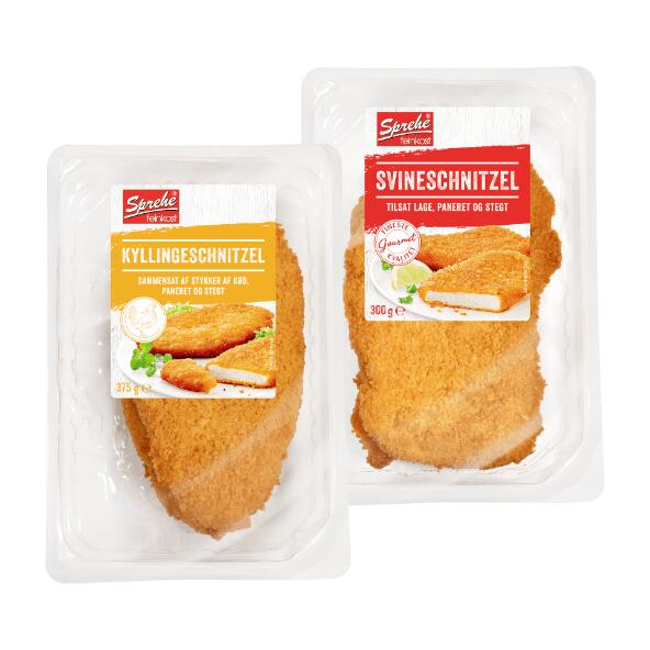 Kyllinge- eller skinkeschnitzler