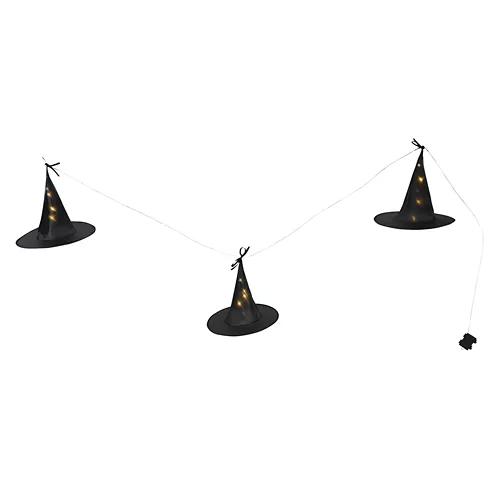 3 Pack LED Floating Witch Hats, Black