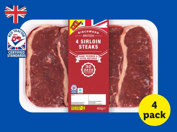 Birchwood 4 British Sirloin Steaks
