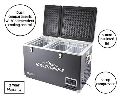 75L Dualzone Portable Fridge Freezer
