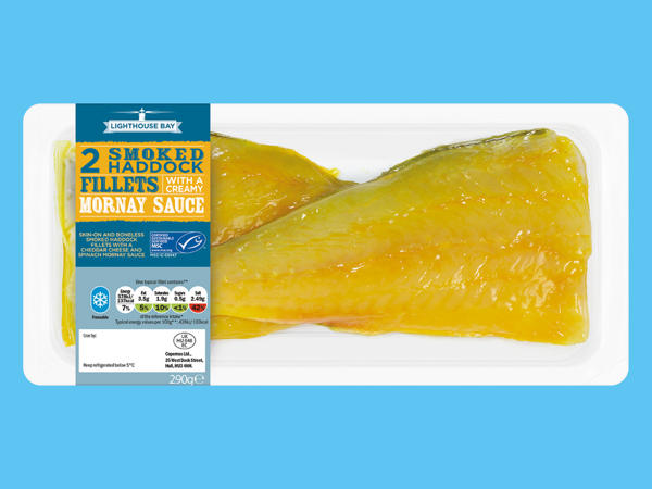 Lighthouse Bay 2 MSC Smoked Haddock Fillets with Mornay Sauce