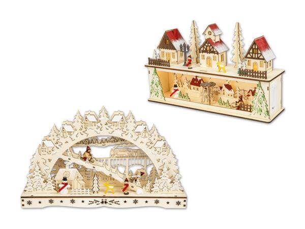 LED-Holz-Weihnachtsdorf