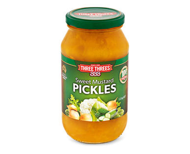 Three Threes Sweet Mustard Pickles 520g