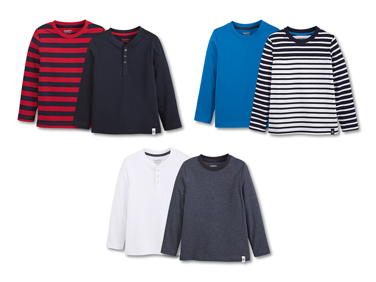 Tee-shirts à manches longues, lot de 21