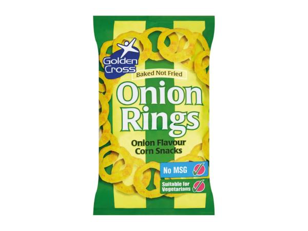 Golden Cross Onion Rings - Onion Flavour Corn Snacks