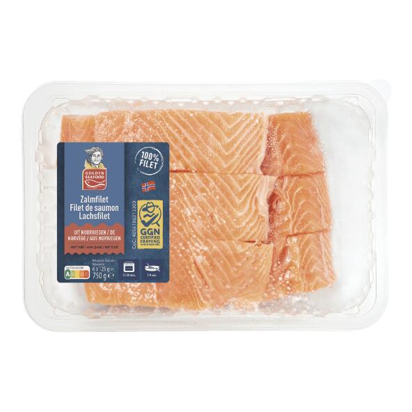 GOLDEN SEAFOOD(R) 				Frischer Lachs mit Haut, 6 St.