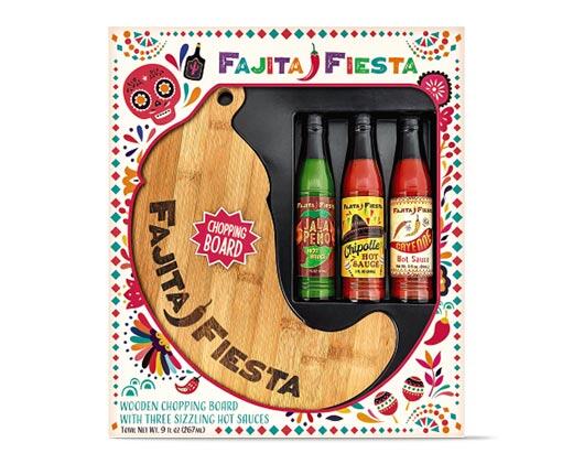 Fajita Fiesta 
 Hot Sauce Gift Set with Pepper Board