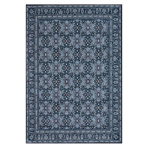 6' x 9' Oversized Washable Rug - Navy Traditional