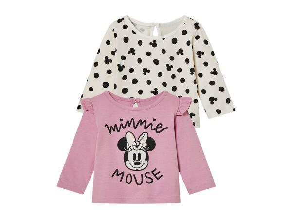 Baby Girl long sleeve tops "Minnie Mouse, Bambi or Winnie the Pooh", 2 pieces