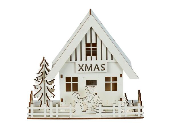 Livarno Home Light-Up Wooden Christmas House Scene