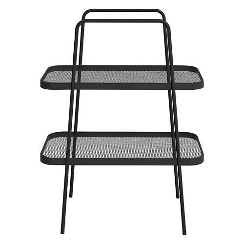 2 Tier Flower Shelves, Black