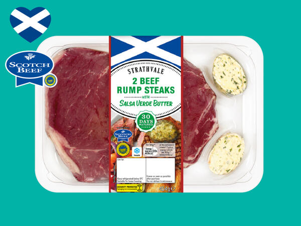 Strathvale 2 Scotch Beef 30-Day Matured Rump Steaks with Salsa Verde Butter