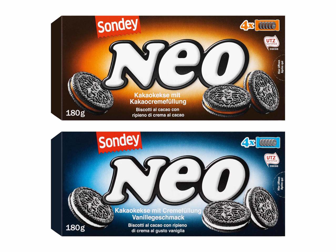 Biscuits de cacao fourrés Neo
