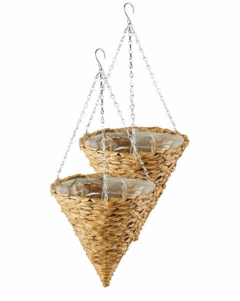 12" Light Cone Hanging Baskets Set