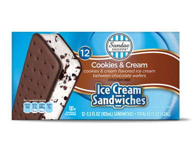 Sundae Shoppe Cookies & Cream Ice Cream Sandwiches