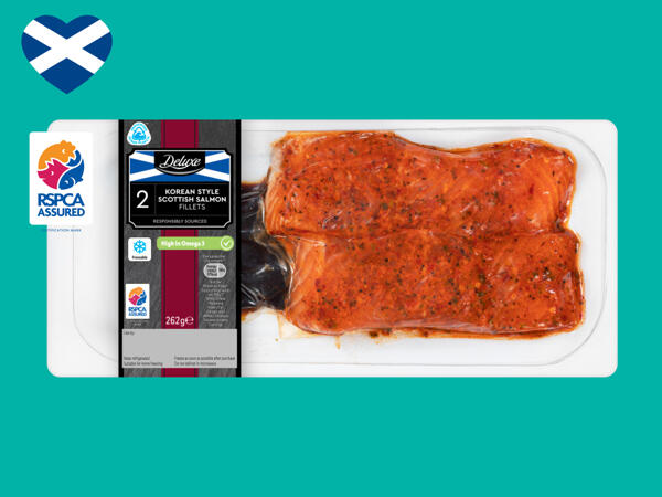 2 Scottish Salmon Fillets with Korean Style BBQ Sauce