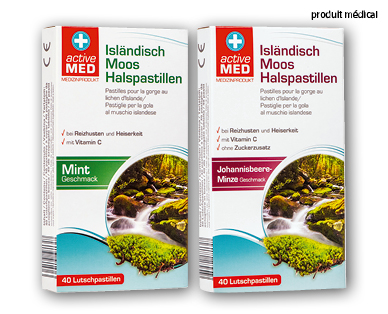 Pastilles pour la gorge à la mousse d'Islande ACTIVE MED