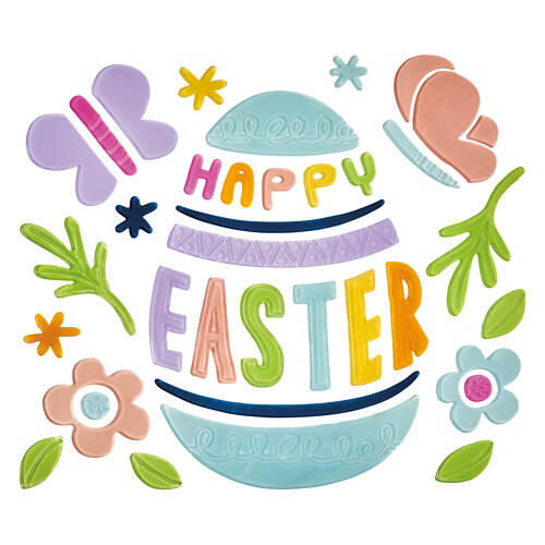Easter Gel Clings - Happy Easter Butterflies