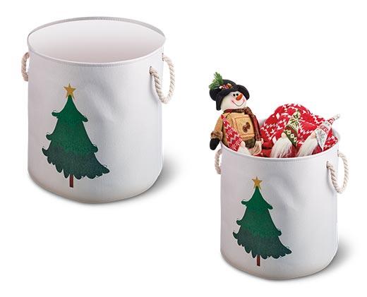 Huntington Home Holiday Canvas Bins