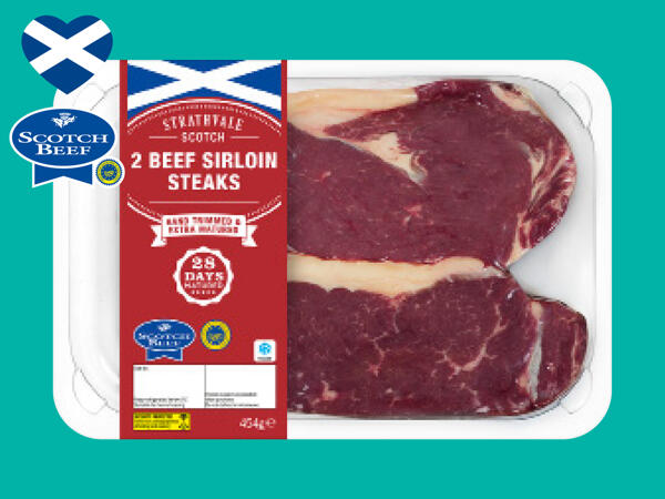 Strathvale 2 Scotch Beef 28-Day Matured Sirloin Steaks