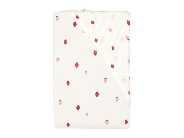 Jersey Fitted Bed Sheet With Strawberry Pattern - Double