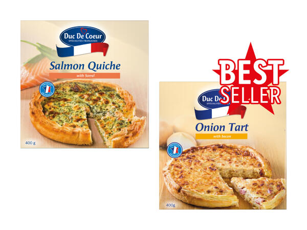 Quiche al salmone/alle cipolle
