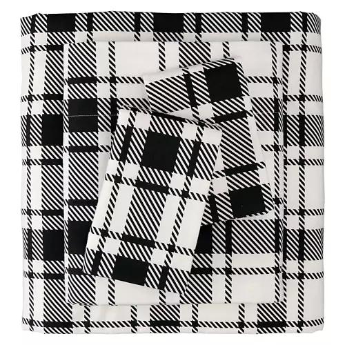 King Size Flannel Sheet Set - Plaid