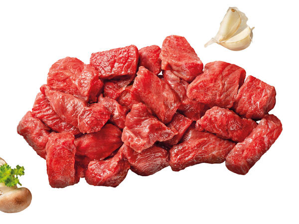 Frisches Rindsgulaschfleisch