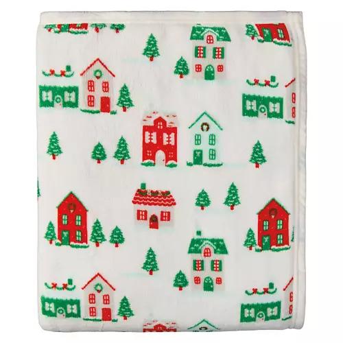50" x 60" Super Soft Velvet Plush Sherpa Throw, Village