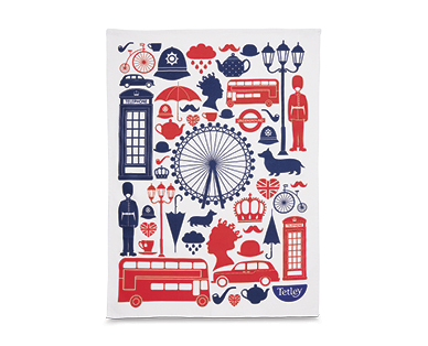 Tetley Extra Strong Tea Bags 100pk with Limited Edition British Themed Tea Towel