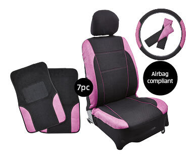 Car Front Seat Set 7pc — Red/Blue/Purple Trim