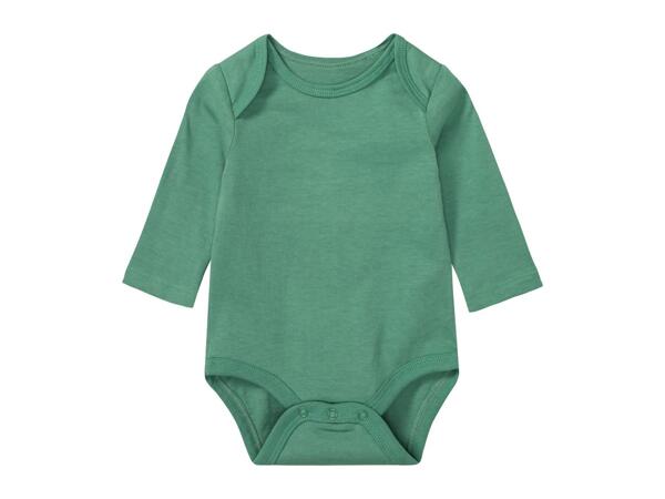 Lupilu Baby Long-Sleeve Bodysuits - 3 Pack Green