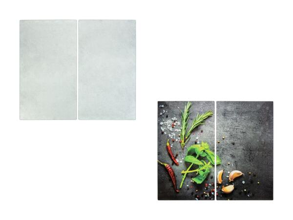 Couvercles de cuisinière en verre, set de 2