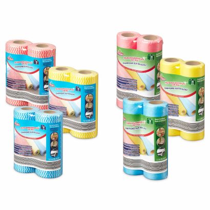 Chiffons de nettoyage en rouleau, pack de 2