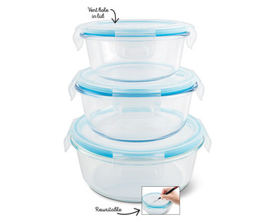 Crofton 6-Piece Glass Bowls With Snapping Lids