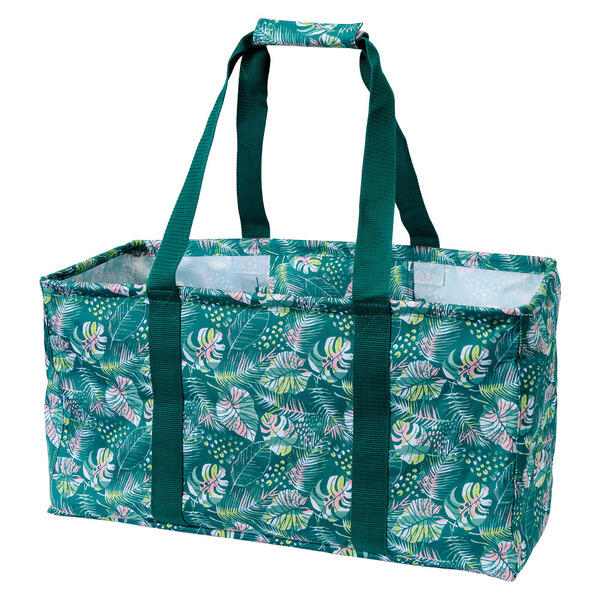 LIVE IN STYLE Leaf Print Foldable Utility Tote