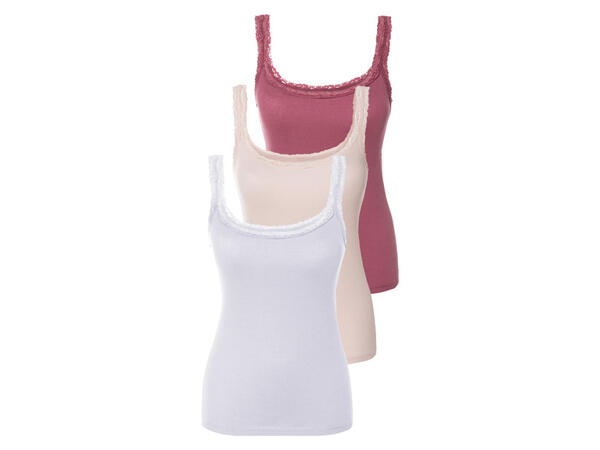 esmara(R) Damen Tops, 3 Stück, mit Spitze