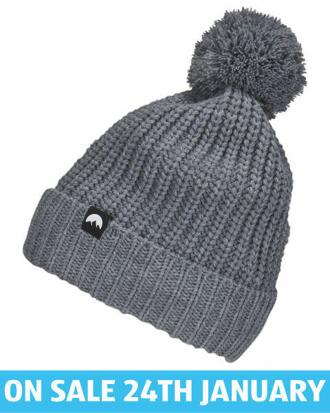 Adult's Grey Pom Pom Knitted Hat