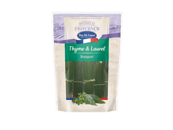 Torkad timjan och lagerblad