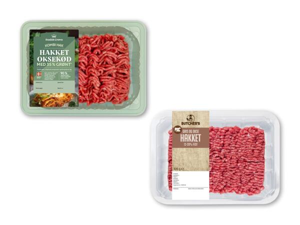 DANISH CROWN/BUTCHER‘S Hakket oksekød med 35 % grønt eller hakket gris- og oksekød