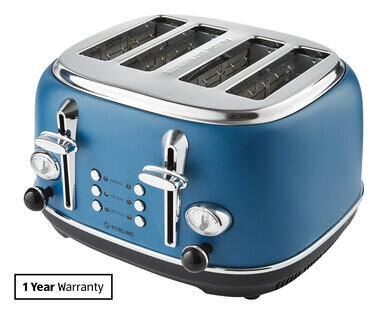 Designer 4 Slice Toaster - Red or Blue