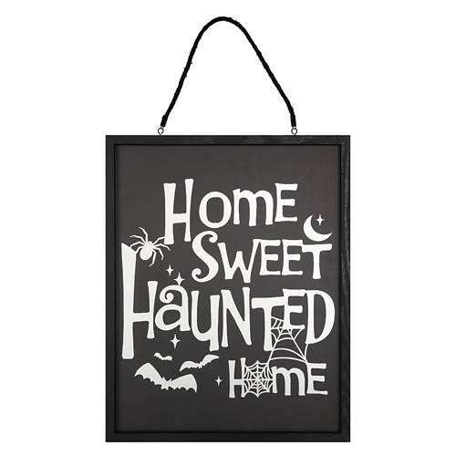 Halloween Reversible Wall Sign - Haunted Home