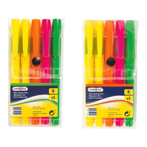 Surligneurs fins, 5 pcs