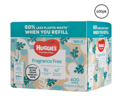 Huggies Fragrance Free Wipes 400pk