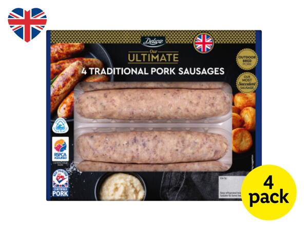 Deluxe 4 Ultimate Traditional British Pork Sausages