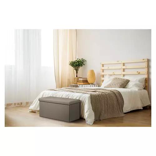 Rectangular Shaped Storage Ottoman, Gray