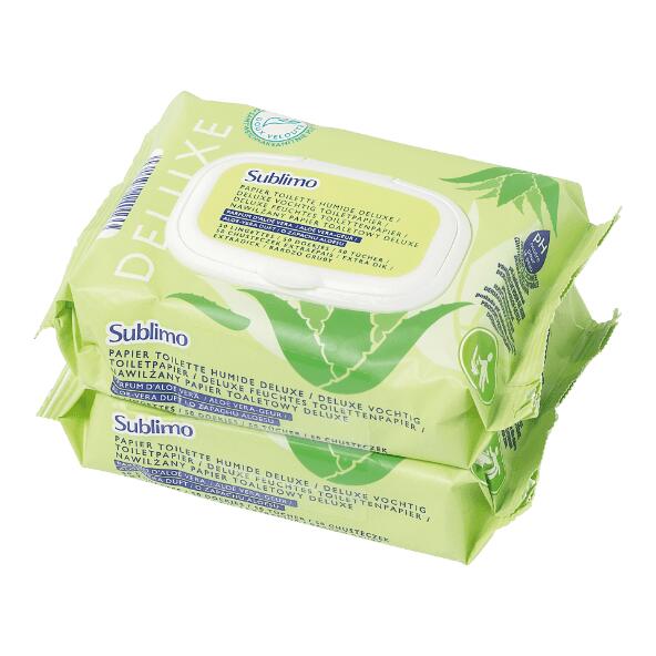 SUBLIMO(R) 				Papier de toilette humide, pack de 2