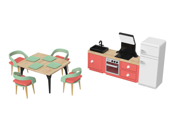 Miniature Furniture Set or Dollhouse Character Set