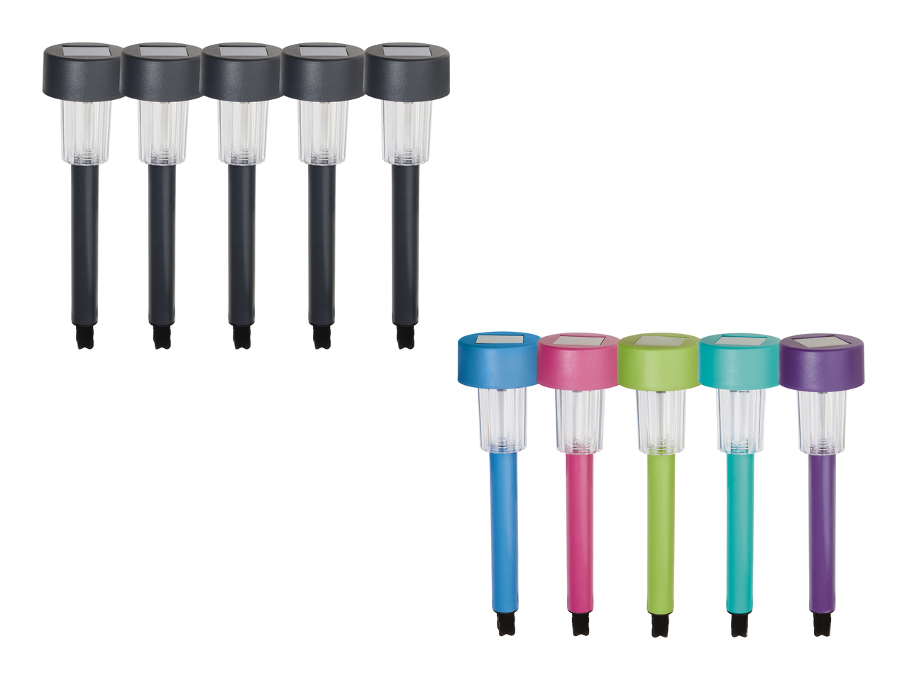 Balises solaires à LED, lot de 5