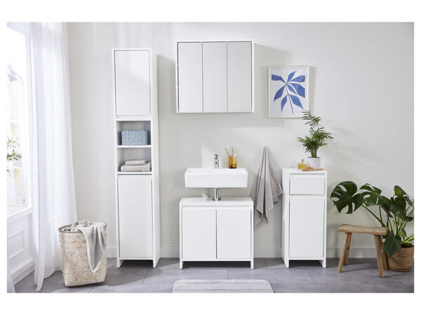 Bad-Seitenschrank "Oslo", mit Tür und Schublade, weiß